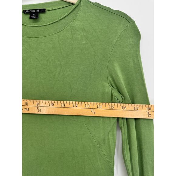Lafayette 148 Women's S Long-Sleeve Green Crewneck Top - Picture 7 of 8
